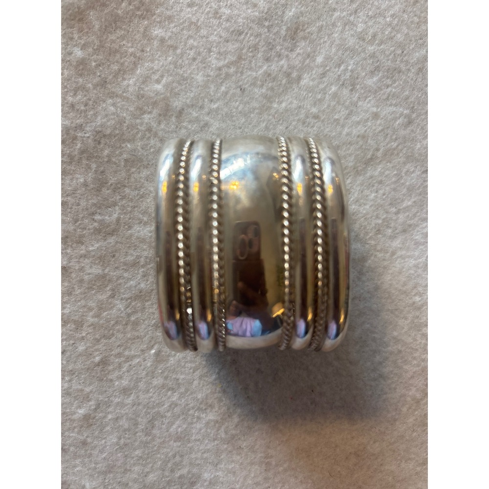 Tahe Sterling Silver Cuff Bracelet Navajo Wide Twisted Rope Band‎ Excellent